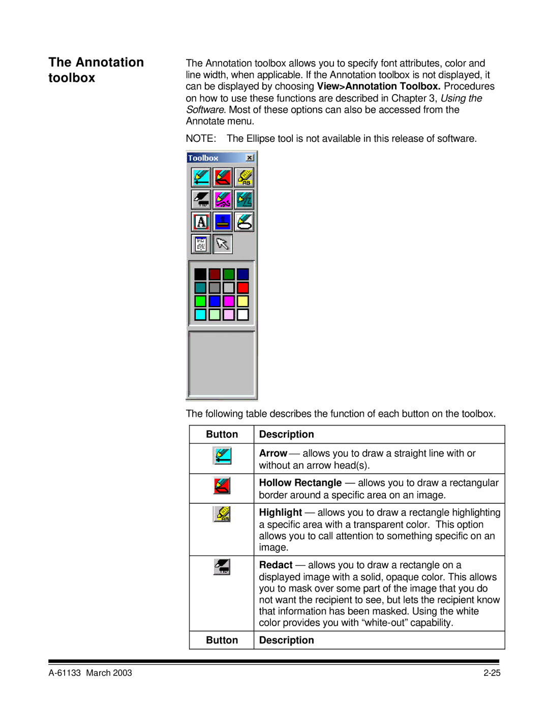 Kodak I7300 manual Annotation toolbox 