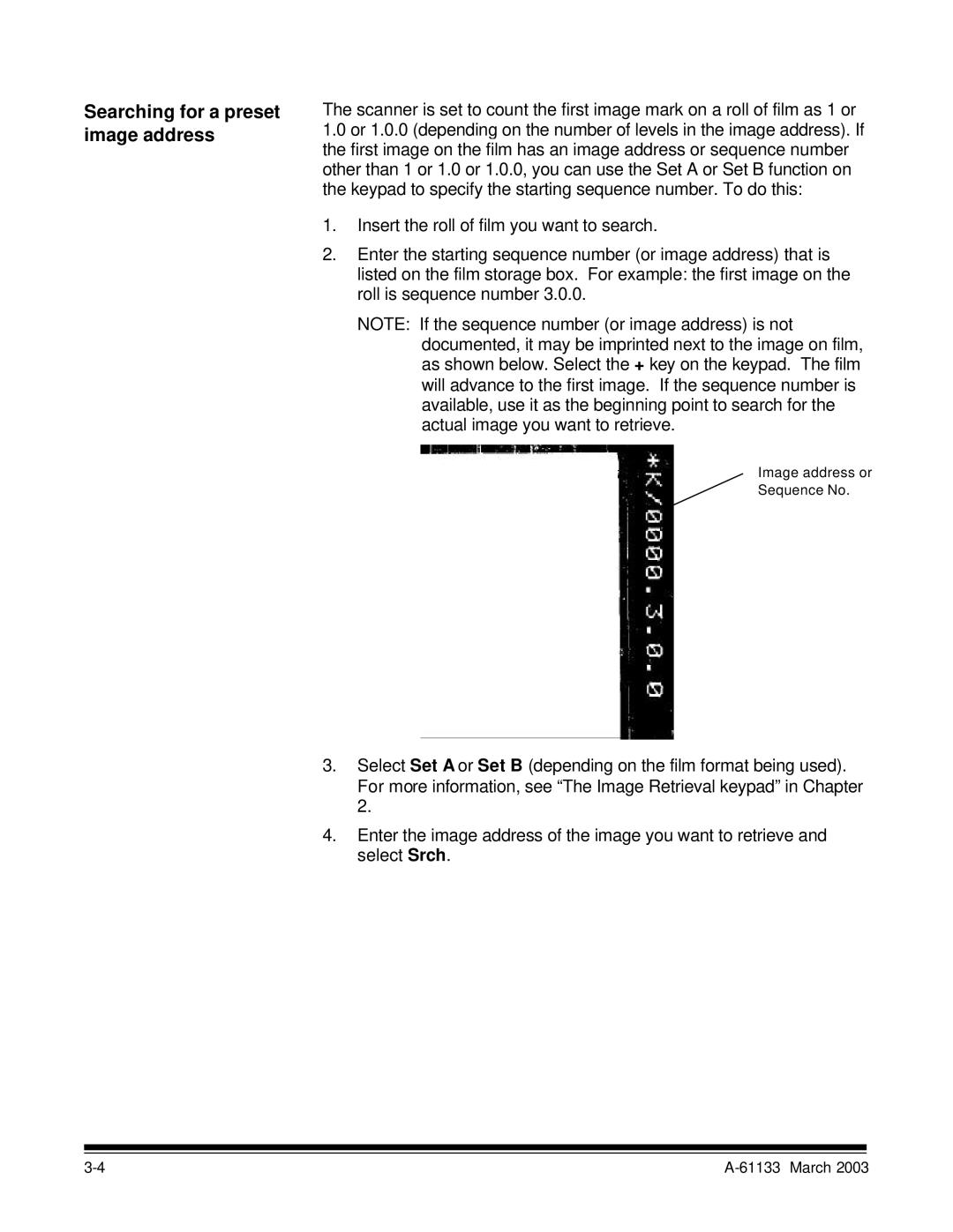 Kodak I7300 manual Searching for a preset image address 