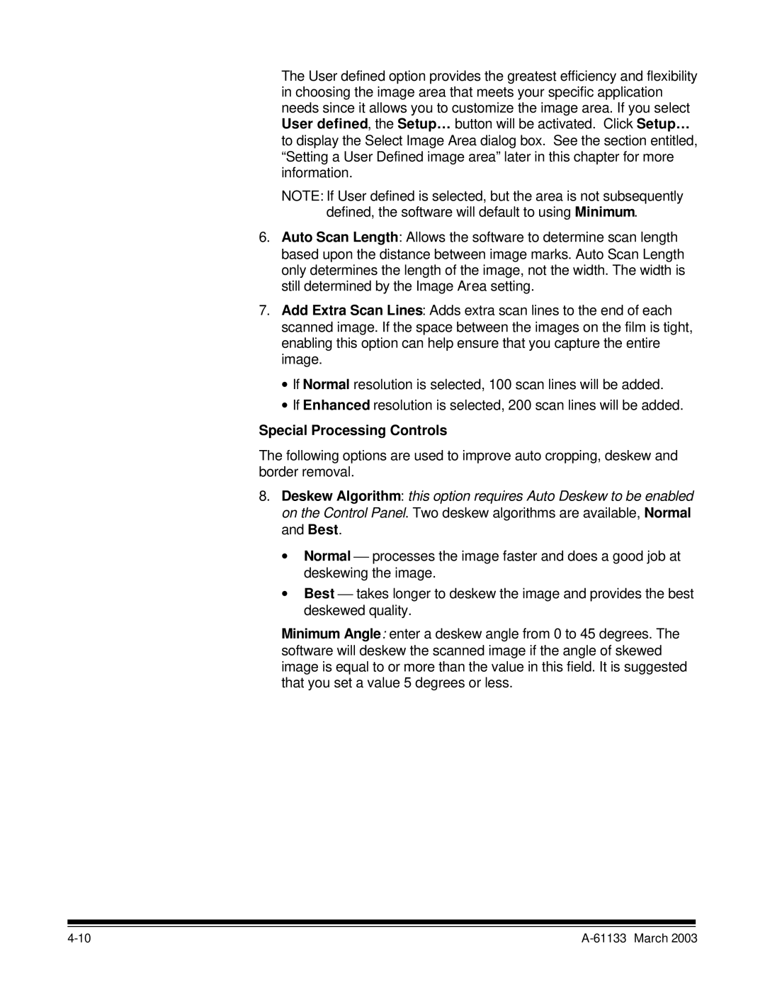 Kodak I7300 manual Special Processing Controls 