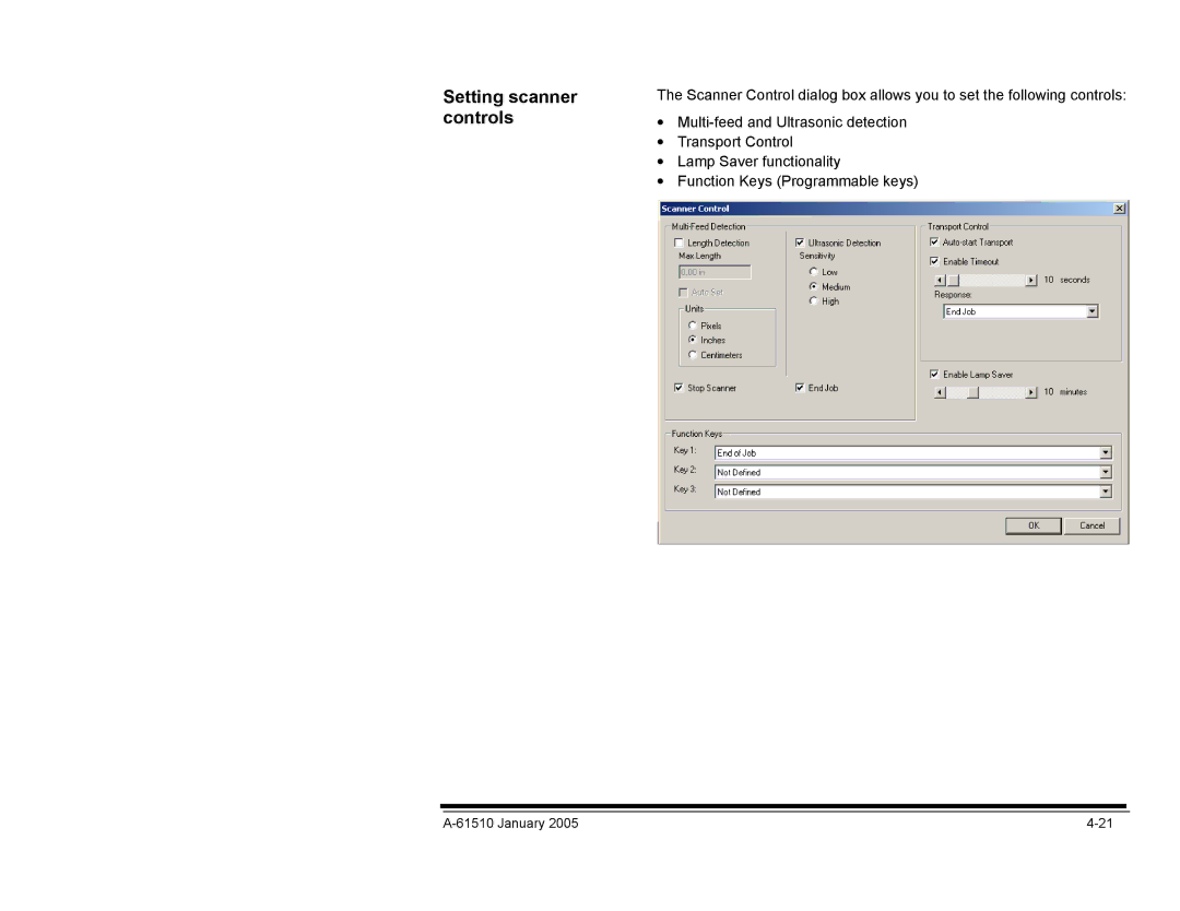 Kodak i800 Series manual Setting scanner, Controls 