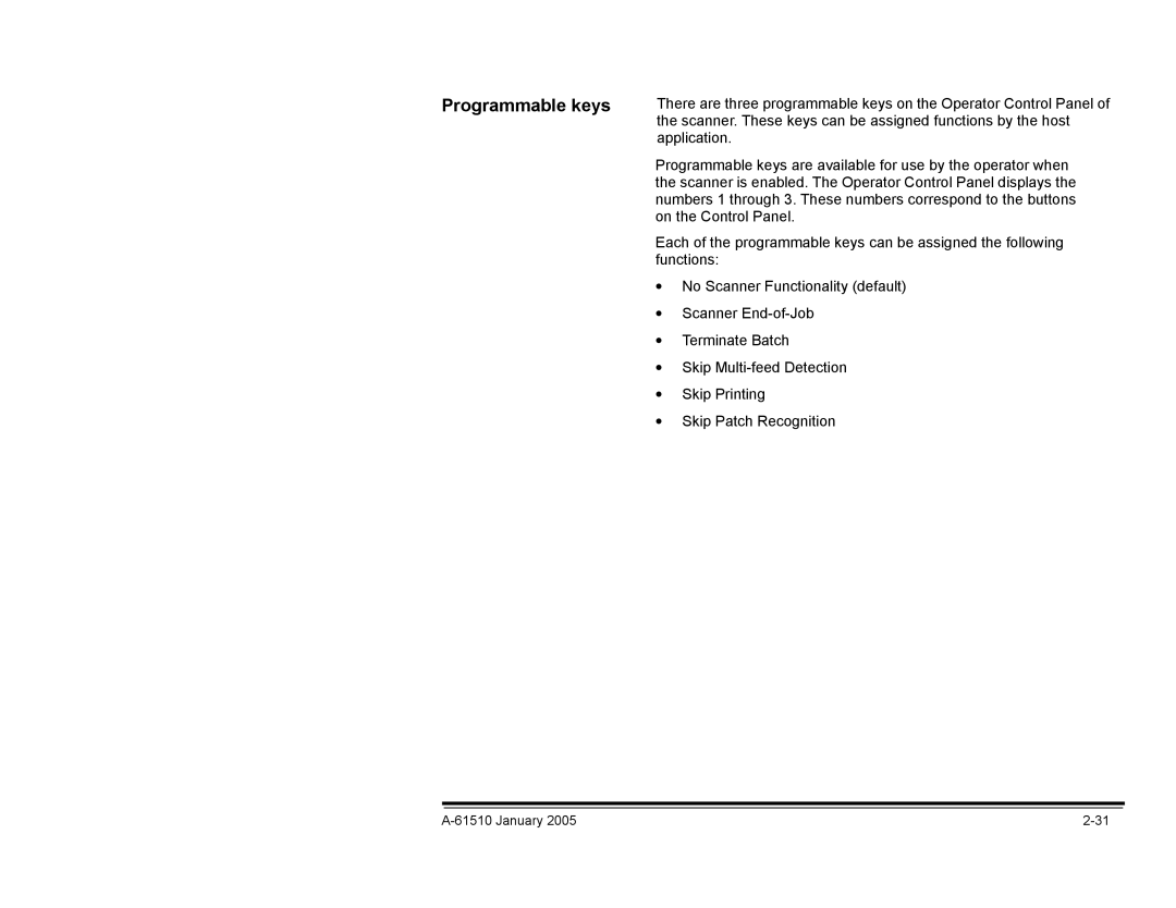 Kodak i800 Series manual Programmable keys 