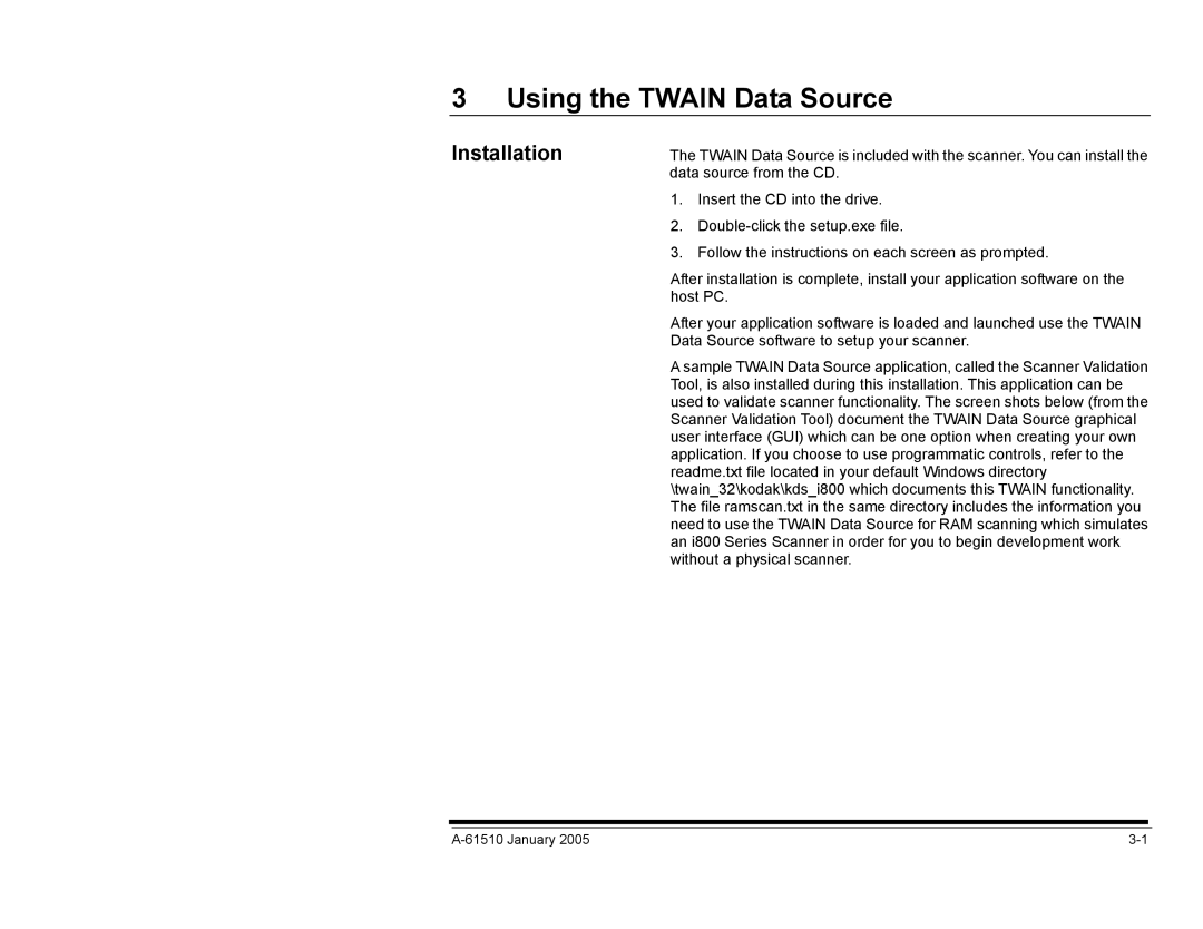 Kodak i800 Series manual Using the Twain Data Source 