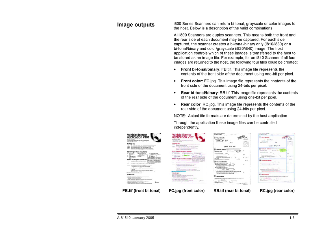 Kodak i800 Series manual Image outputs 