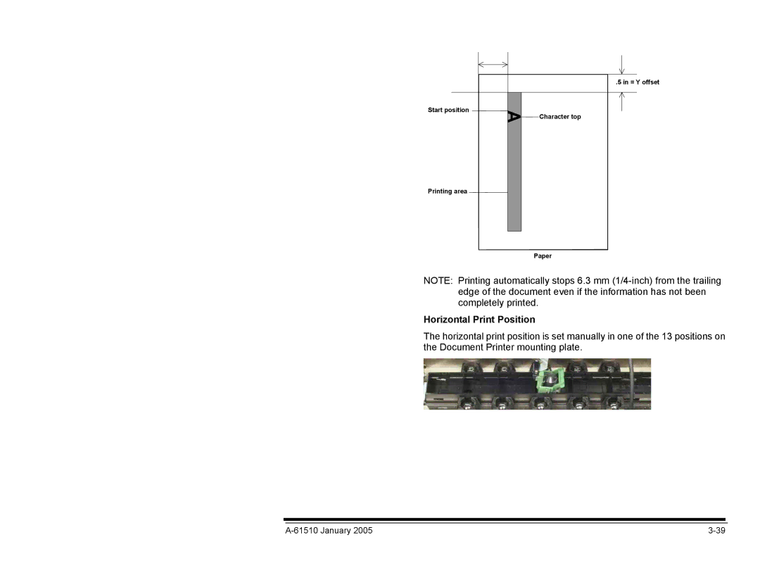 Kodak i800 Series manual Horizontal Print Position 