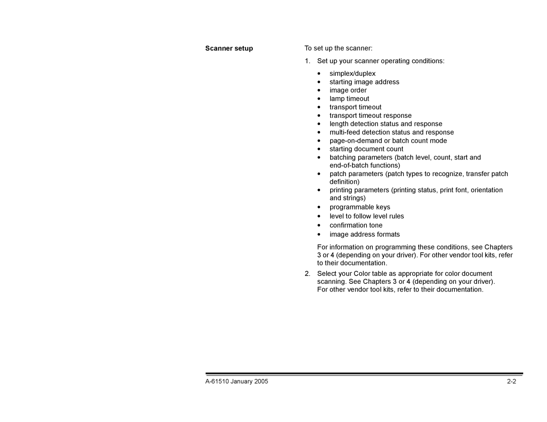 Kodak i800 Series manual Scanner setup 