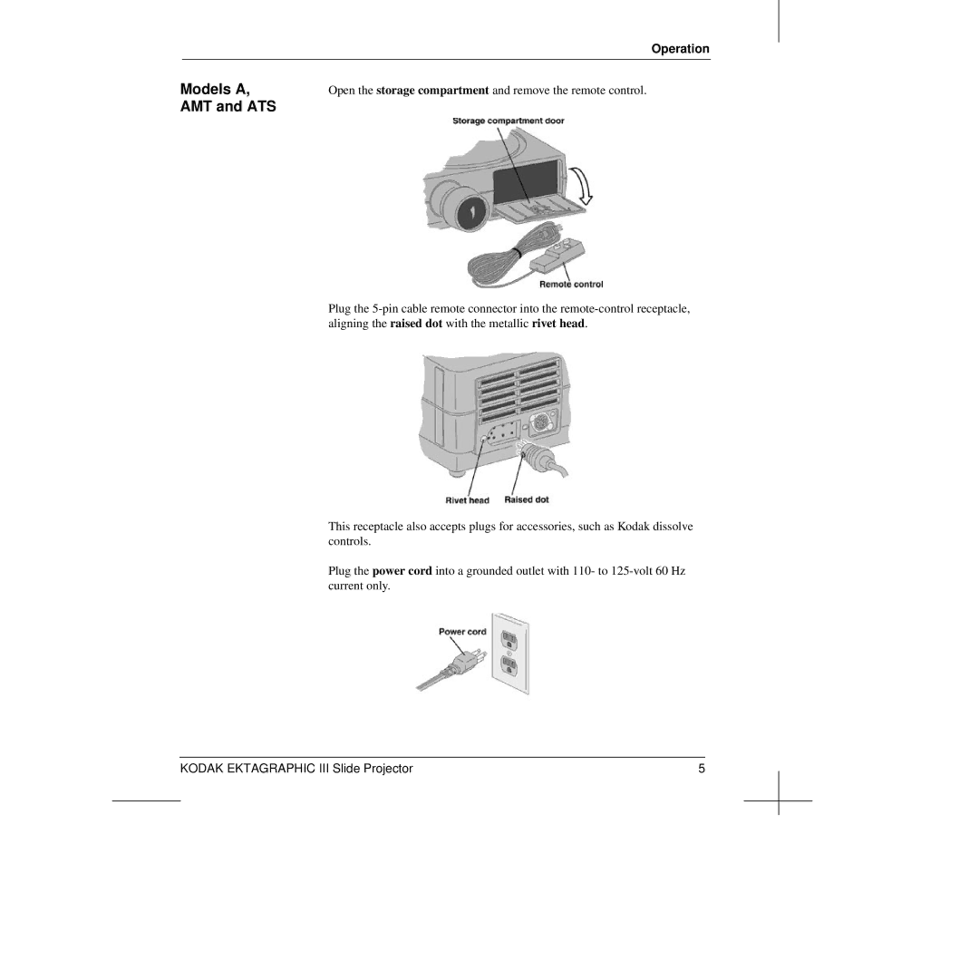 Kodak III manual Models A, AMT and ATS 