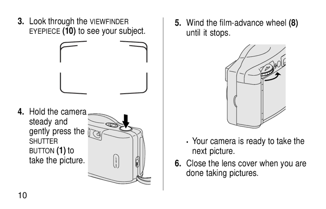 Kodak KB18 manual Hold the camera, Take the picture 