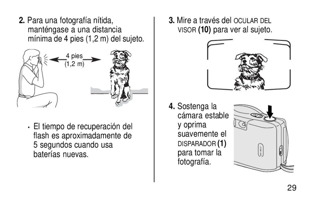 Kodak KB18 manual Sostenga la, Para tomar la, Fotografía 