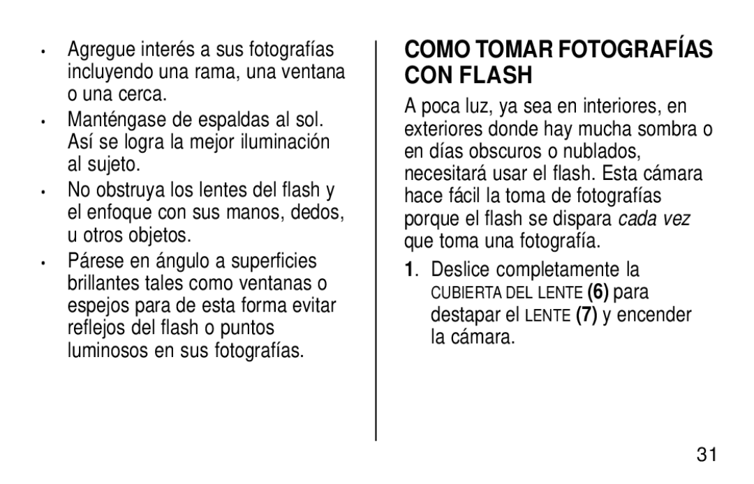 Kodak KB18 manual Como Tomar Fotografías CON Flash 