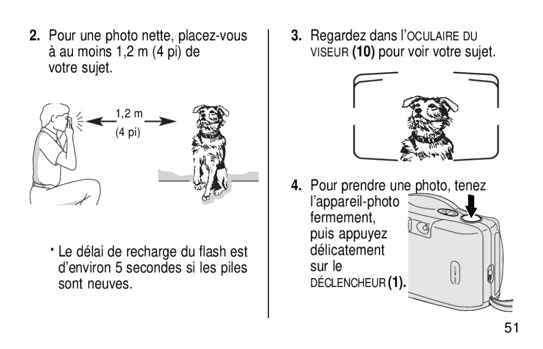 Kodak KB18 manual Pour prendre une photo, tenez l’appareil-photo, Sur le 