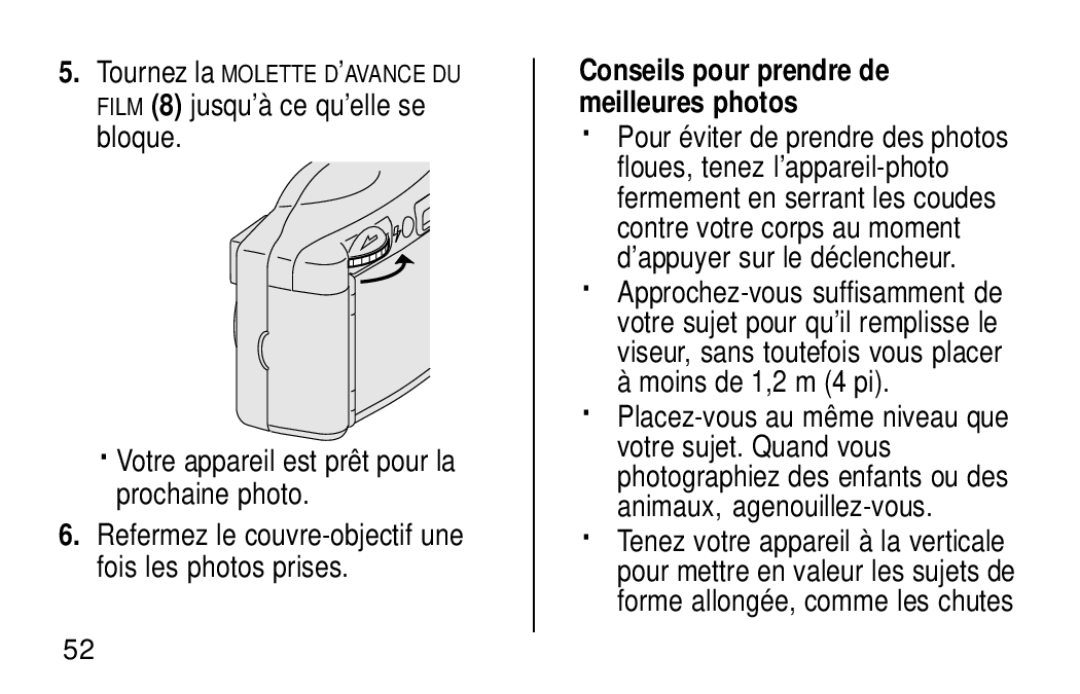 Kodak KB18 manual Conseils pour prendre de meilleures photos 