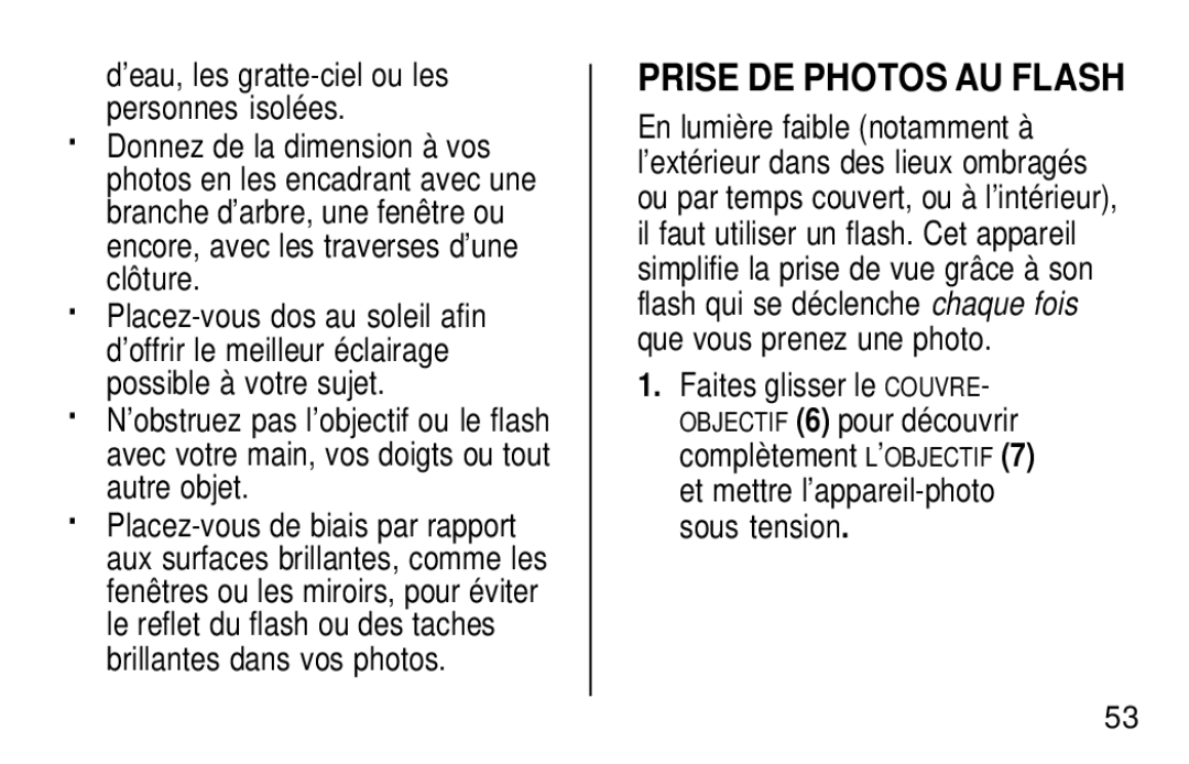 Kodak KB18 manual Prise DE Photos AU Flash 