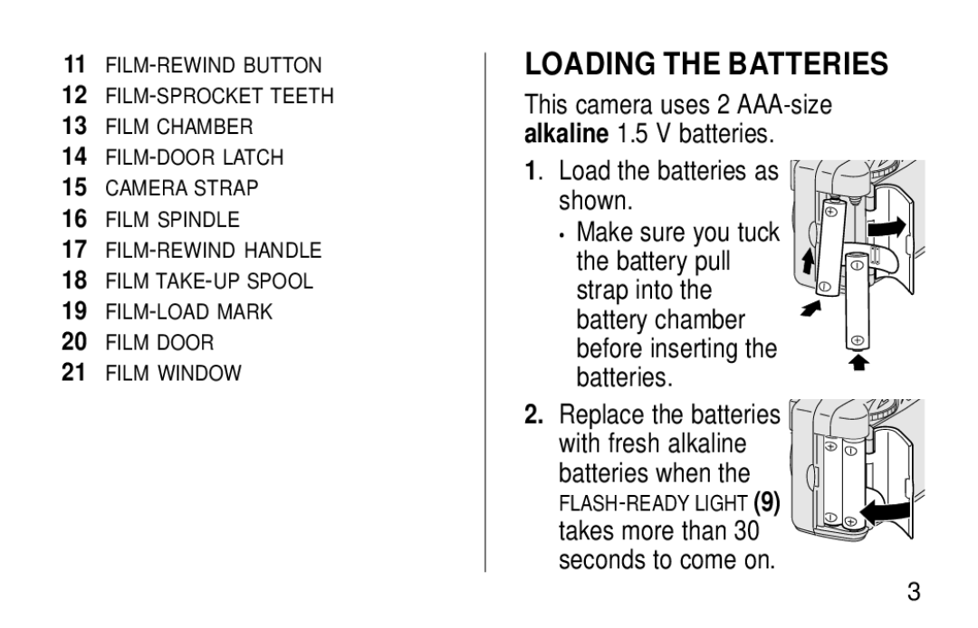 Kodak KB18 manual Loading the Batteries 