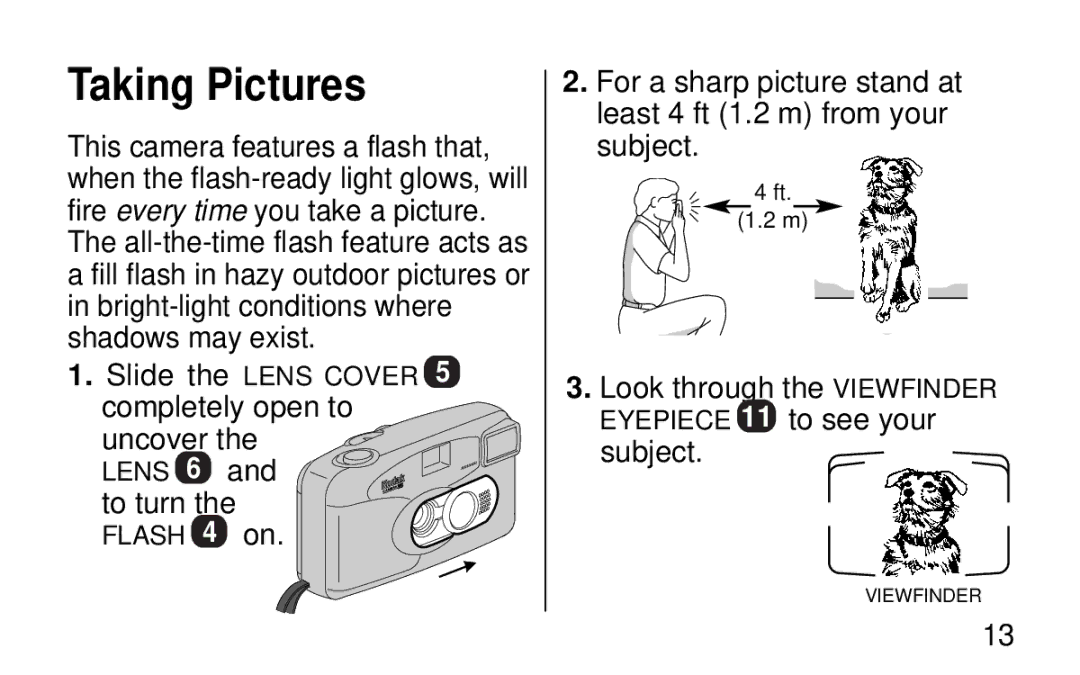 Kodak KB20 manual Taking Pictures 