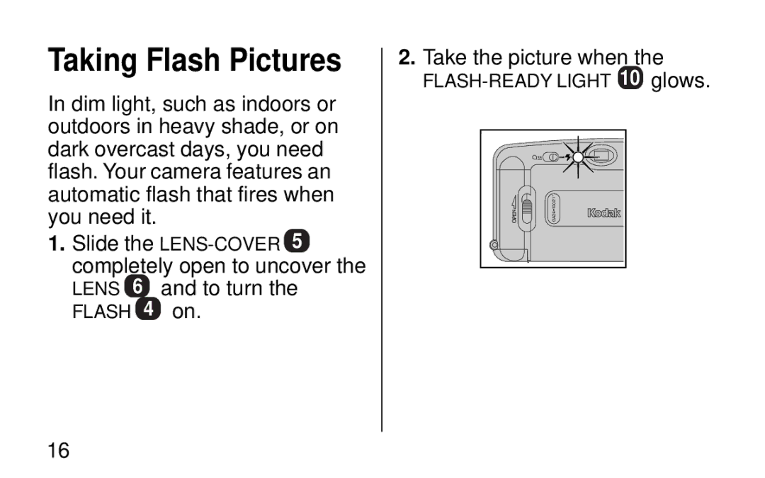 Kodak KB20 manual Taking Flash Pictures 