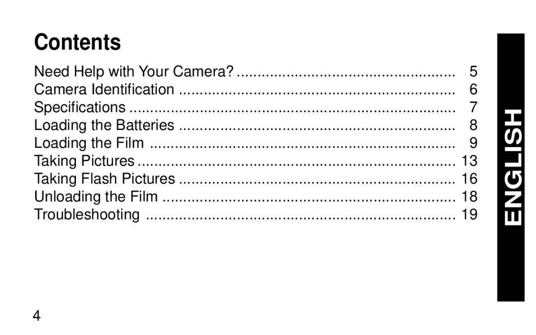 Kodak KB20 manual English, Contents 