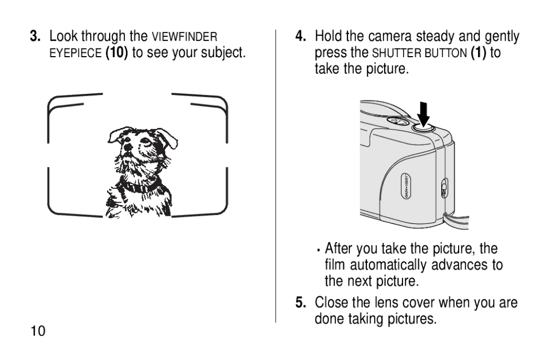 Kodak KB28 manual Close the lens cover when you are done taking pictures 