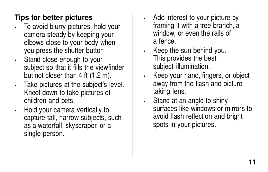 Kodak KB28 manual Tips for better pictures 