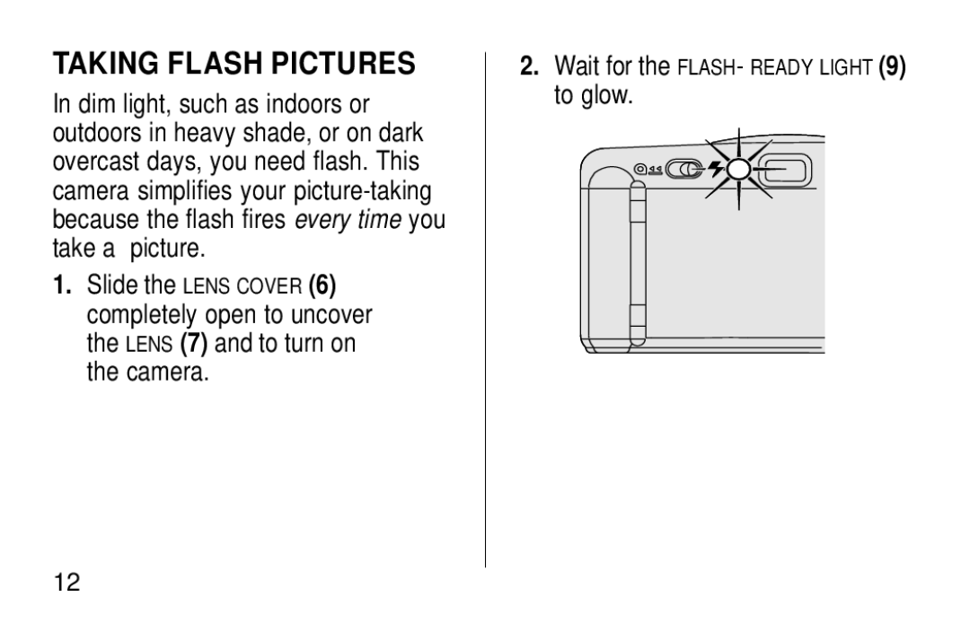 Kodak KB28 manual Taking Flash Pictures, To glow 