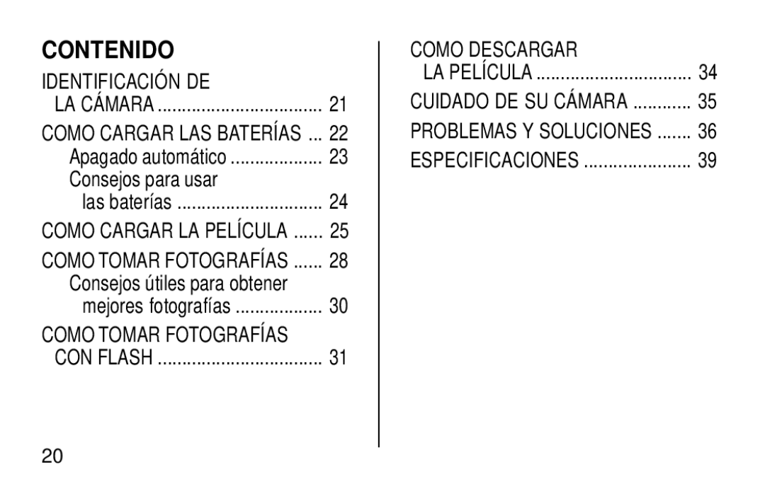 Kodak KB28 manual Contenido, Consejos para usar 