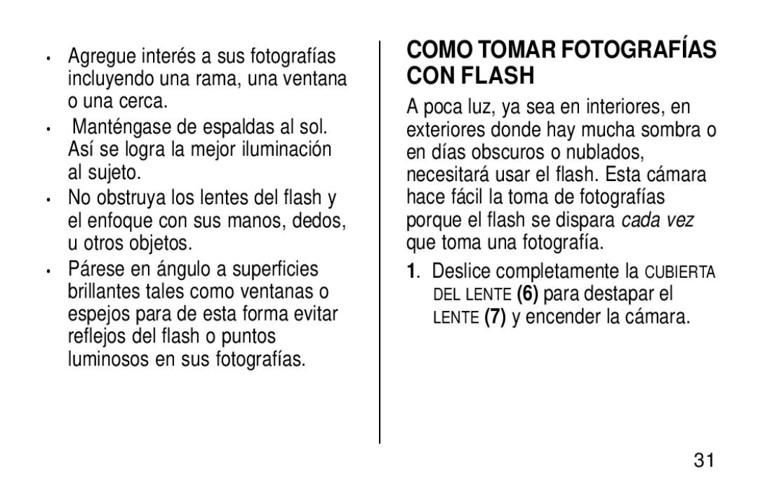 Kodak KB28 manual Como Tomar Fotografías CON Flash 