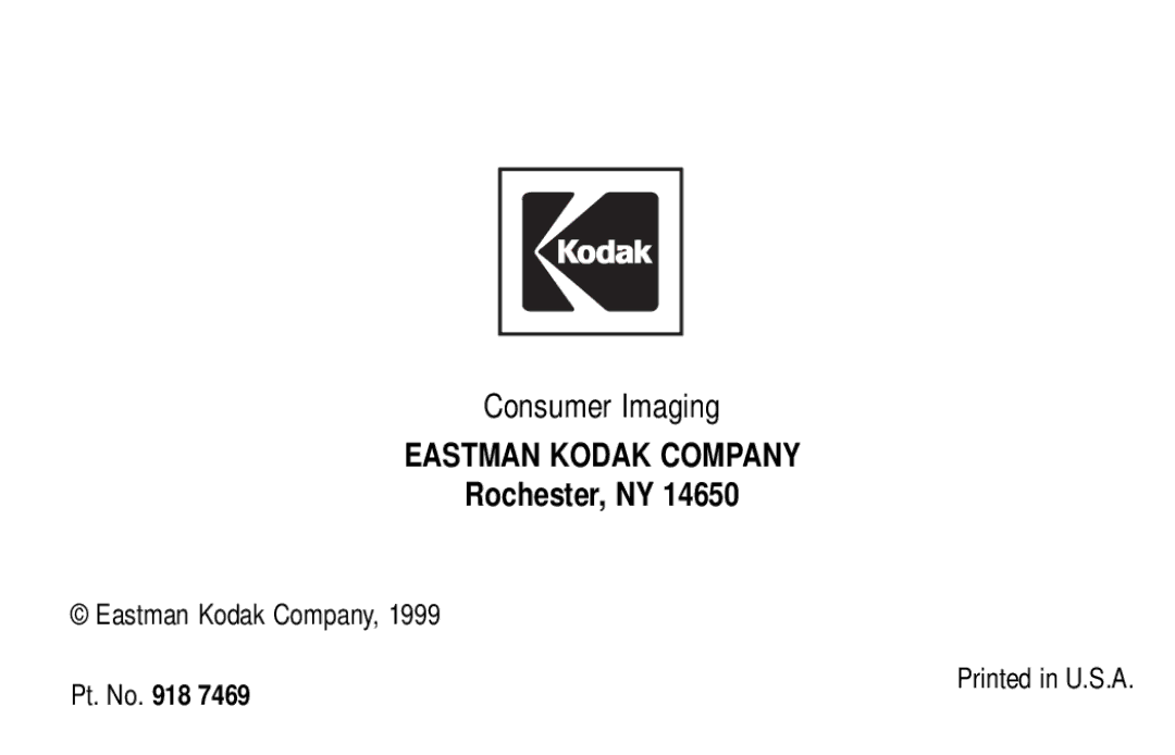 Kodak KB28 manual Consumer Imaging, Rochester, NY 