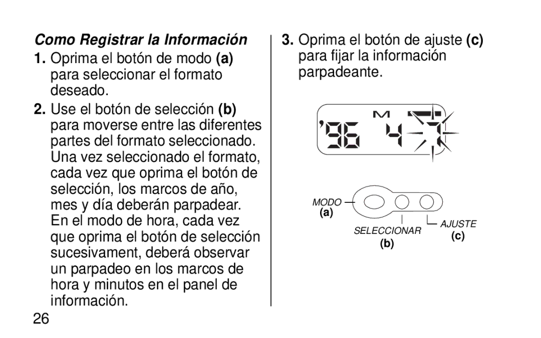 Kodak KB30/35 manual Como Registrar la Información 