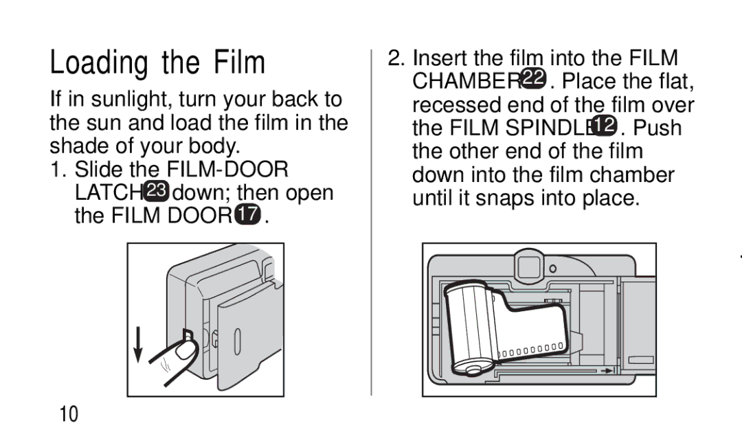 Kodak KC50/55 manual Loading the Film 