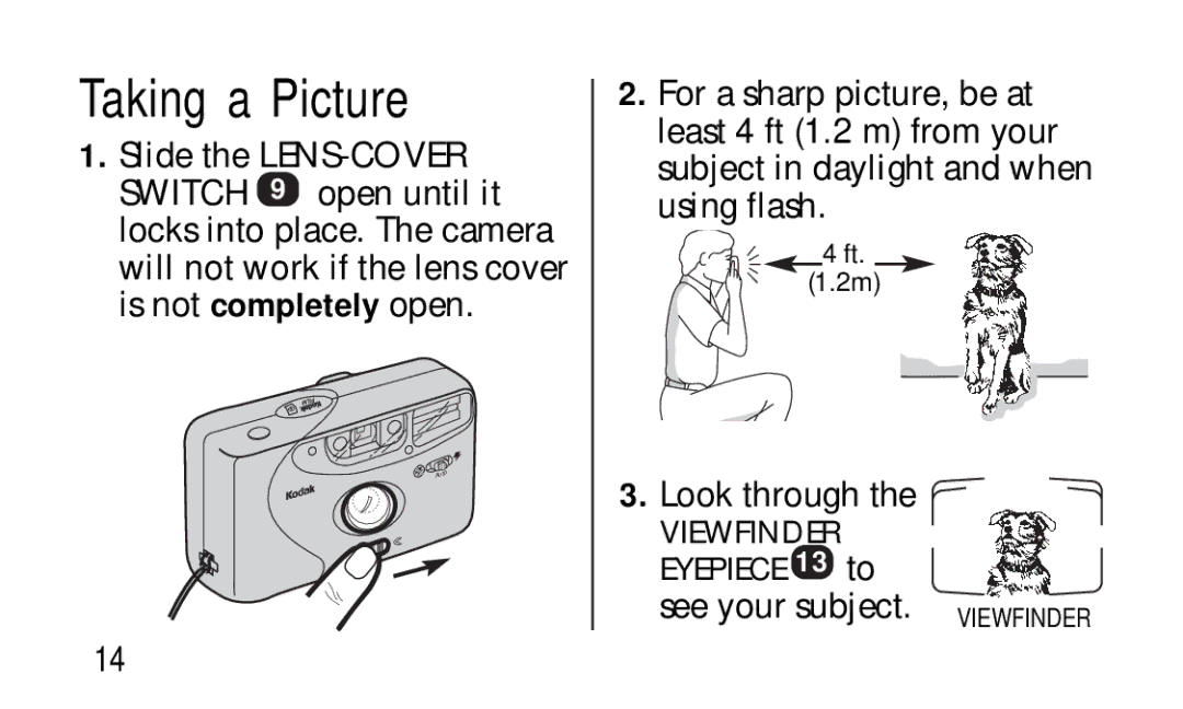 Kodak KC50/55 manual Taking a Picture 