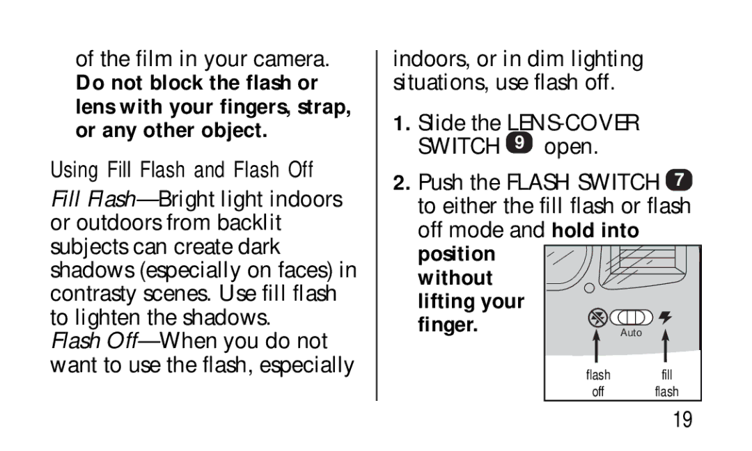 Kodak KC50/55 manual Finger 