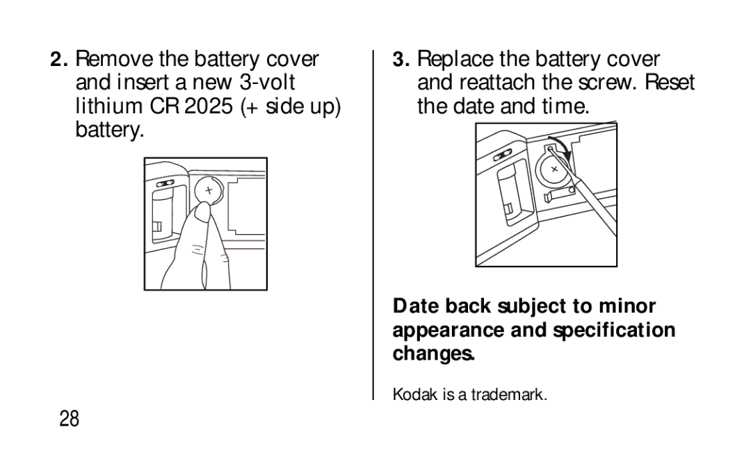 Kodak KC50/55 manual Kodak is a trademark 