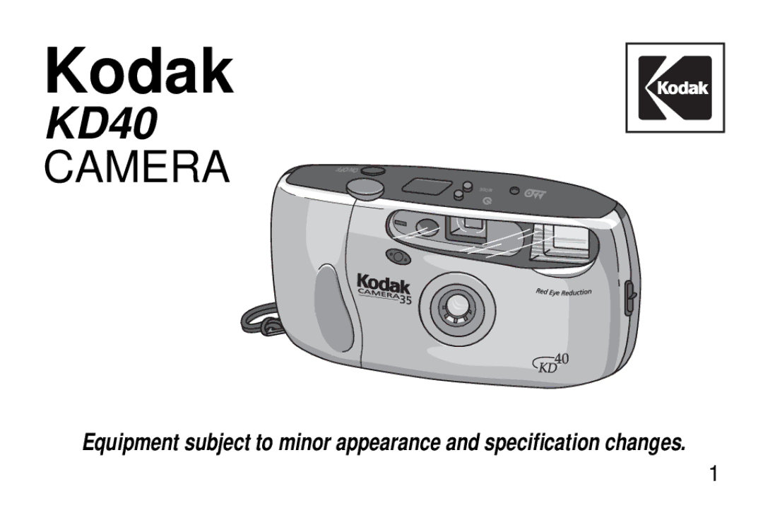 Kodak KD40 manual Kodak 