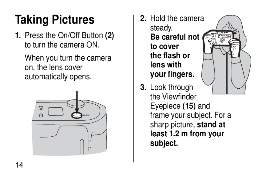 Kodak KD40 manual Taking Pictures 