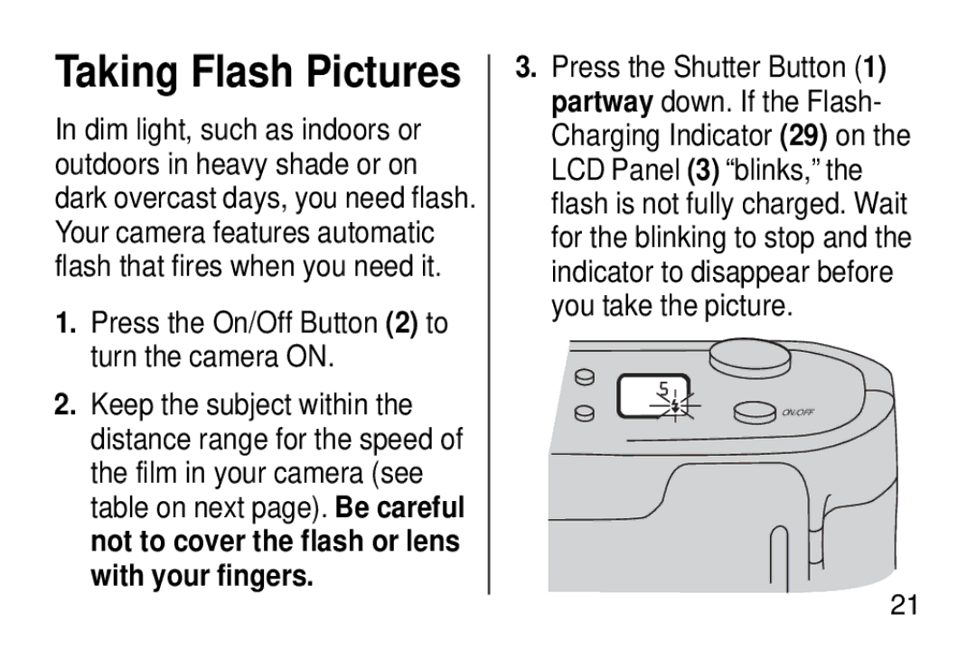 Kodak KD40 manual Taking Flash Pictures 