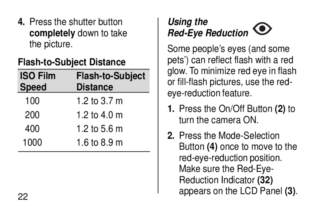 Kodak KD40 manual Using Red-Eye Reduction 