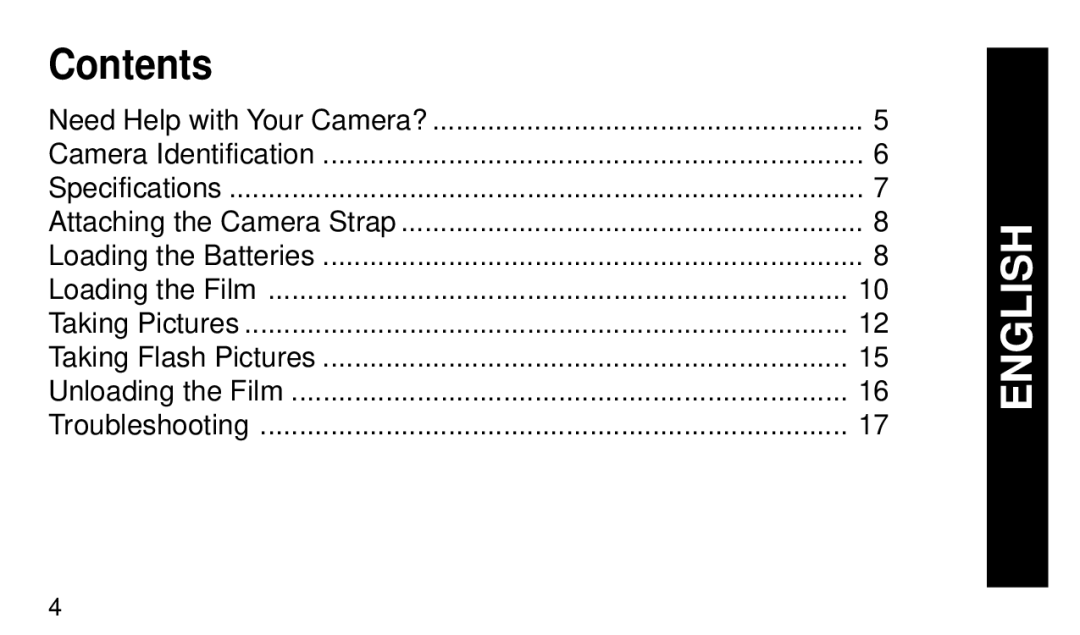 Kodak KE 20 manual Contents, English 