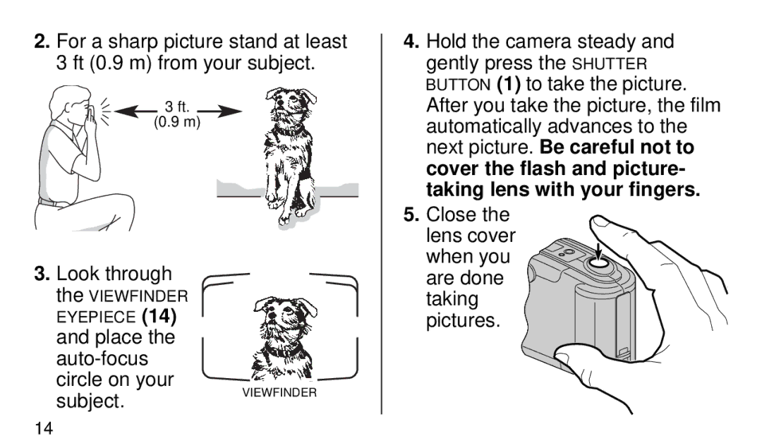 Kodak KE 50 manual Close Lens cover when you are done taking pictures 