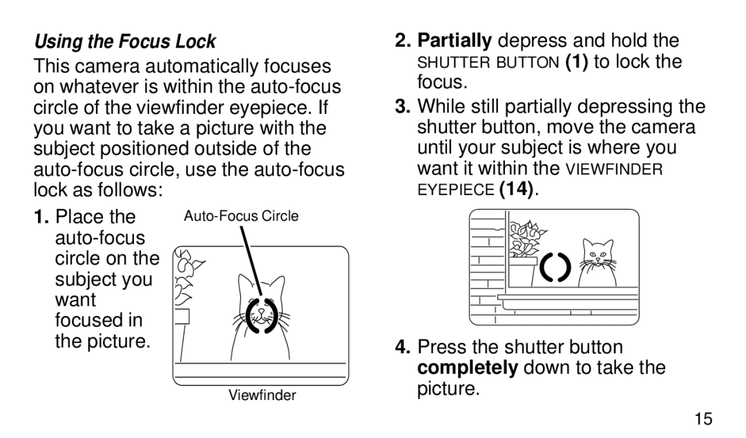 Kodak KE 50 manual Using the Focus Lock 