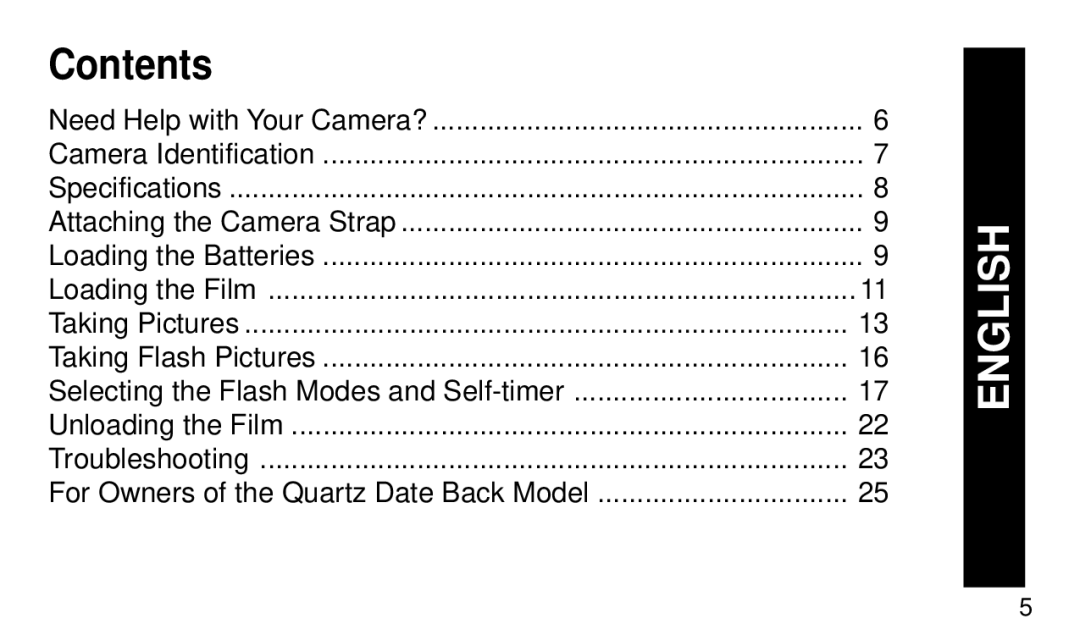 Kodak KE 50 manual Contents, English 