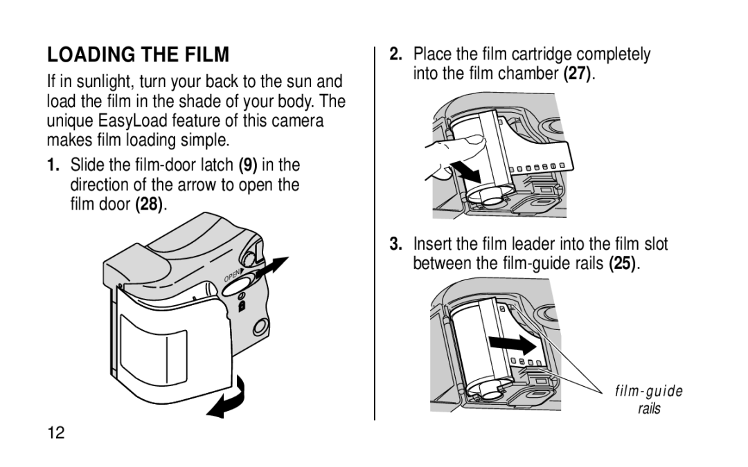 Kodak KE115 Zoom manual Loading the Film 