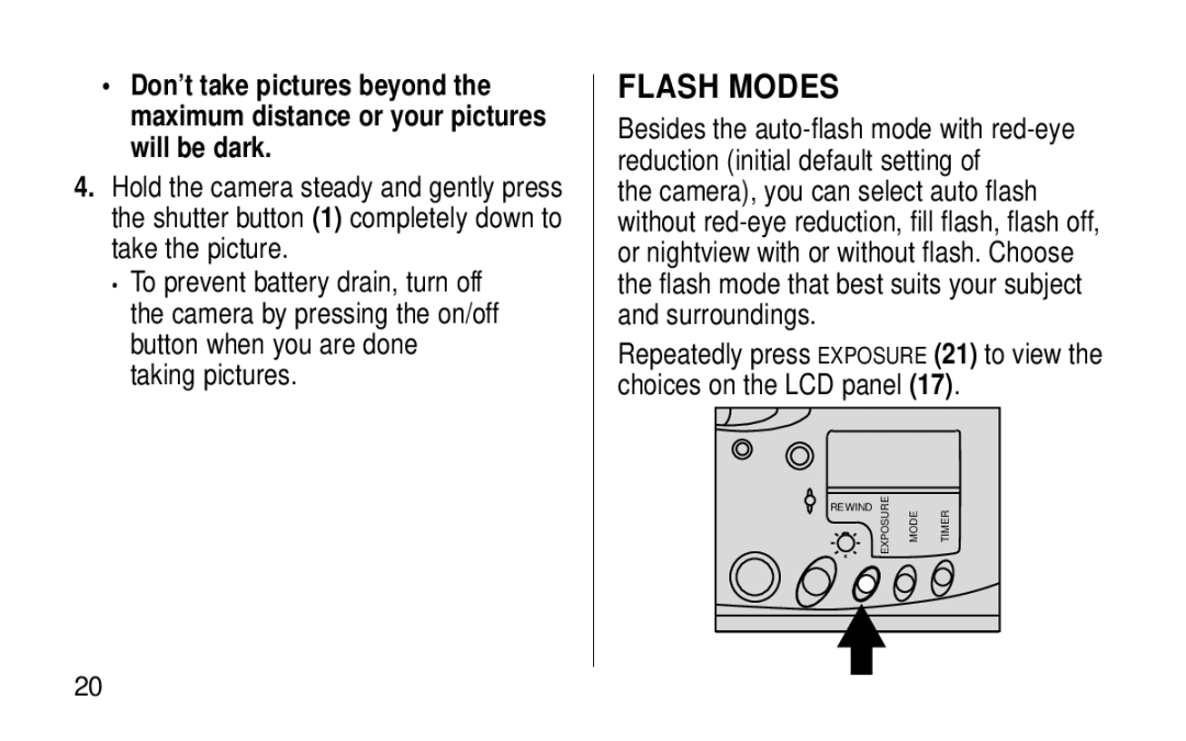 Kodak KE115 Zoom manual Flash Modes 