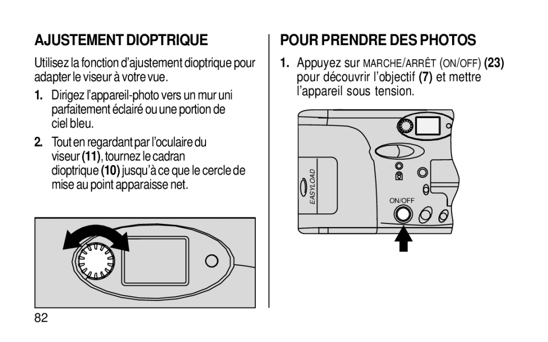 Kodak KE115 Zoom manual Ajustement Dioptrique, Pour Prendre DES Photos 