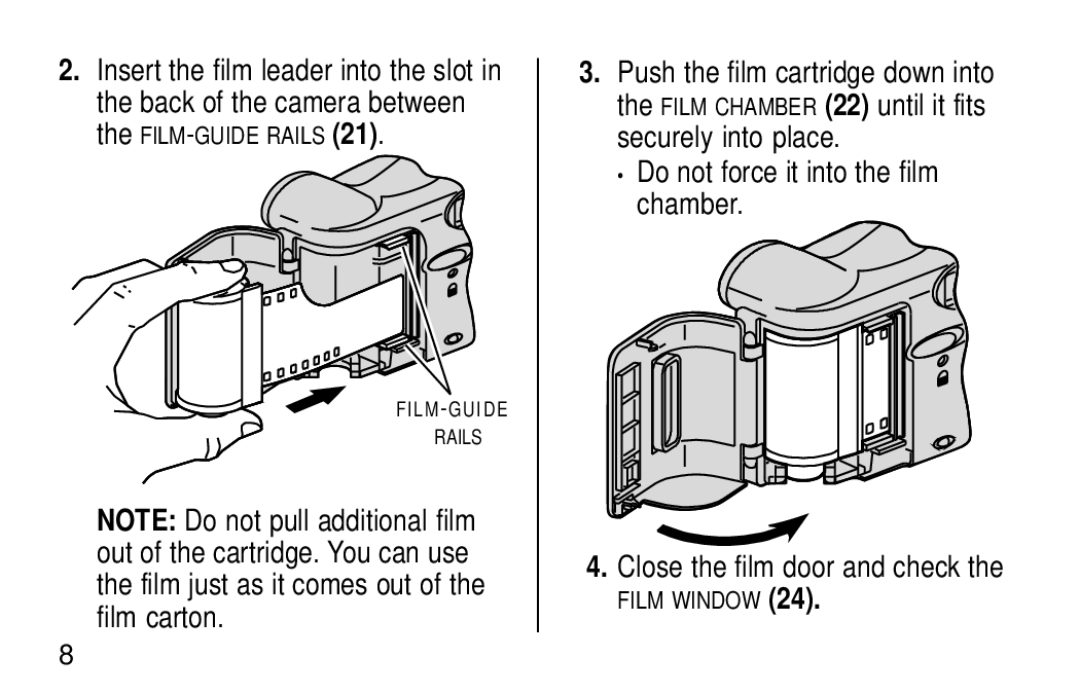 Kodak KE30 manual FILM-GUIDE Rails 