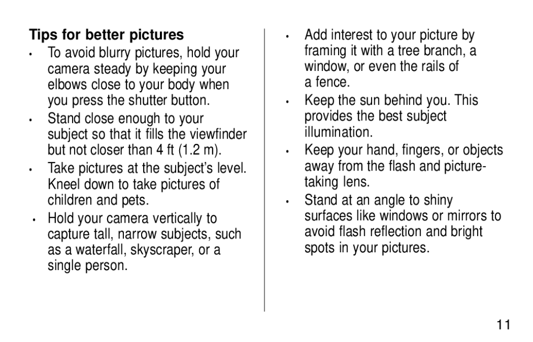 Kodak KE30 manual Tips for better pictures 