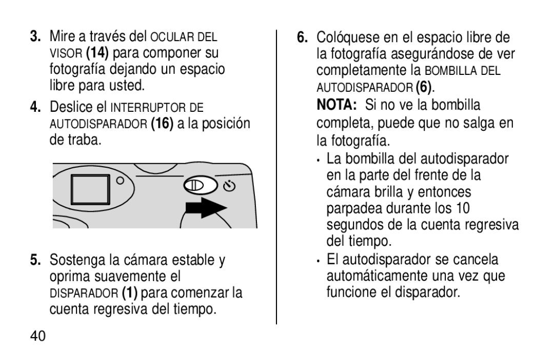 Kodak KE30 manual De traba, Colóquese en el espacio libre de 