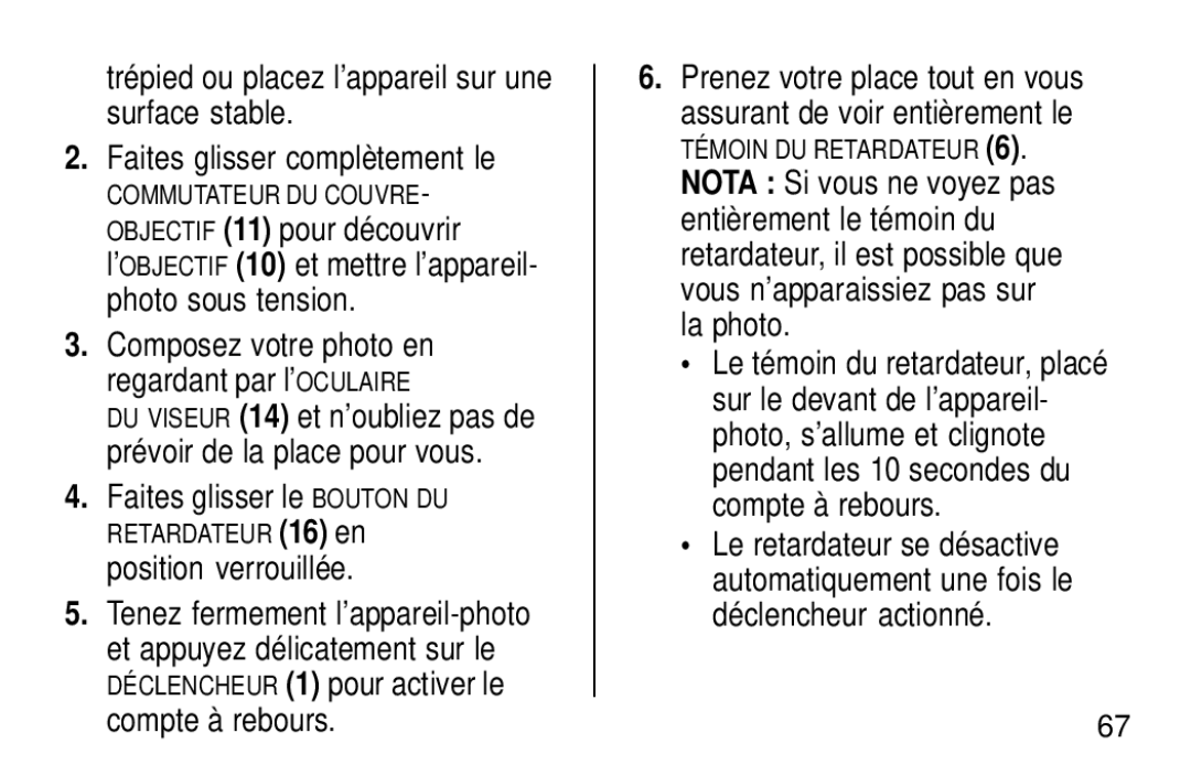 Kodak KE30 manual Faites glisser le Bouton DU, Position verrouillée 