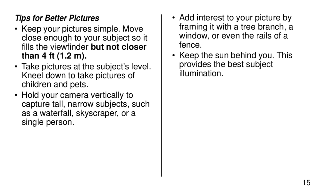 Kodak KE40 manual Tips for Better Pictures 