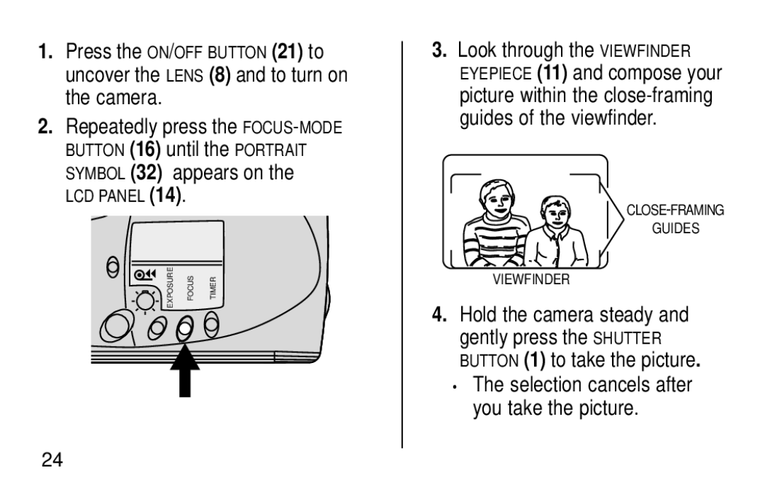 Kodak KE60 manual Repeatedly press the FOCUS-MODE 