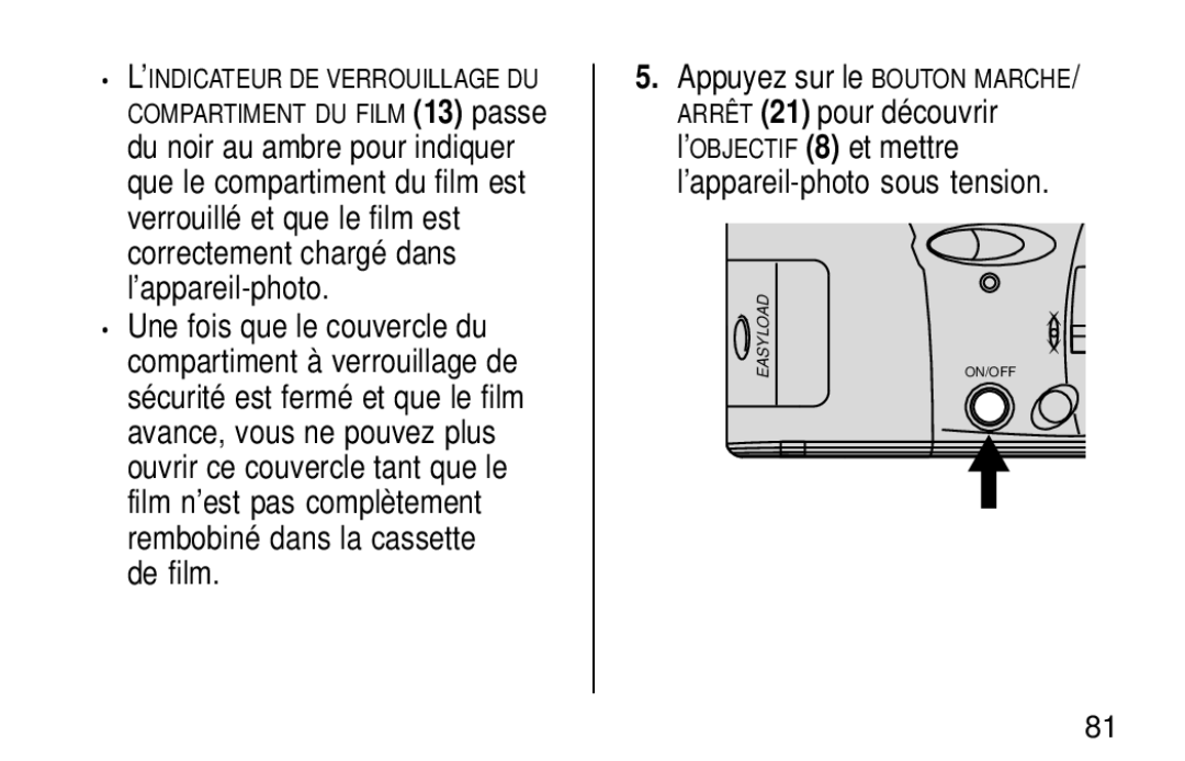 Kodak KE60 manual ’INDICATEUR DE Verrouillage DU Compartiment DU Film 13 passe 