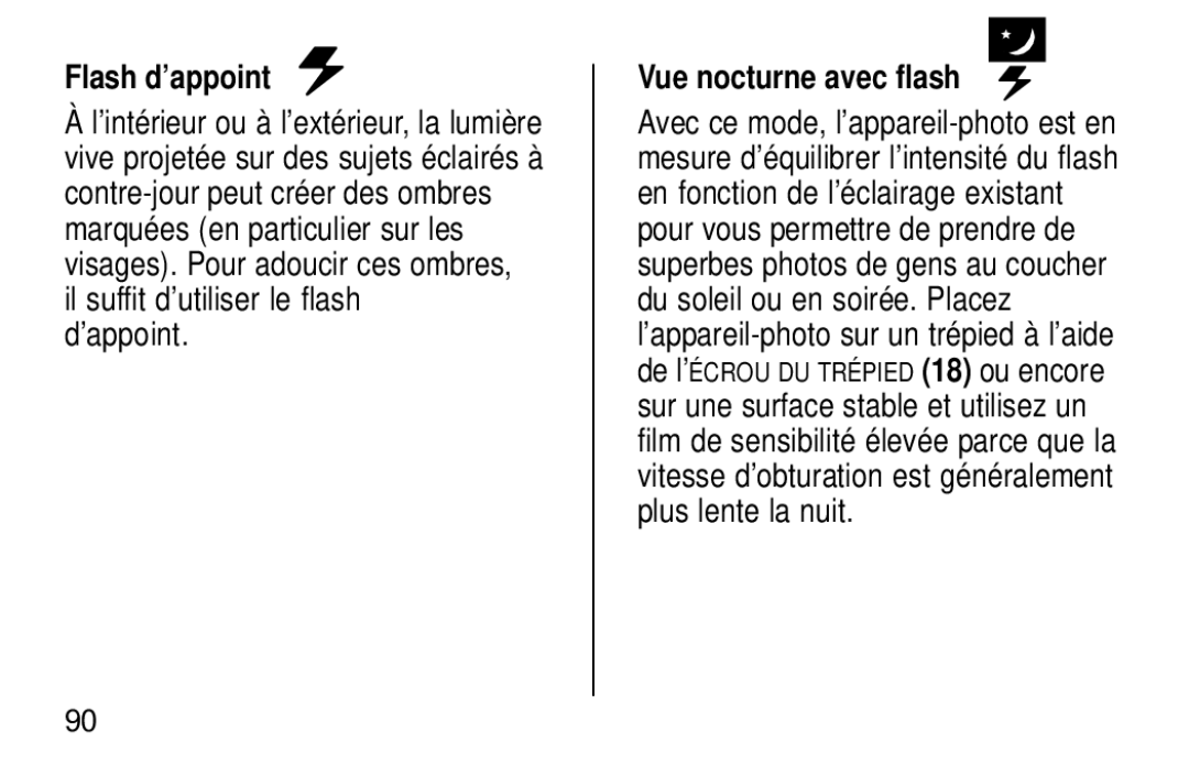 Kodak KE60 manual Flash d’appoint, Il suffit d’utiliser le flash d’appoint, Vue nocturne avec flash 